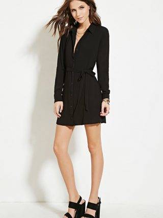 Crinkled Shirt Dress